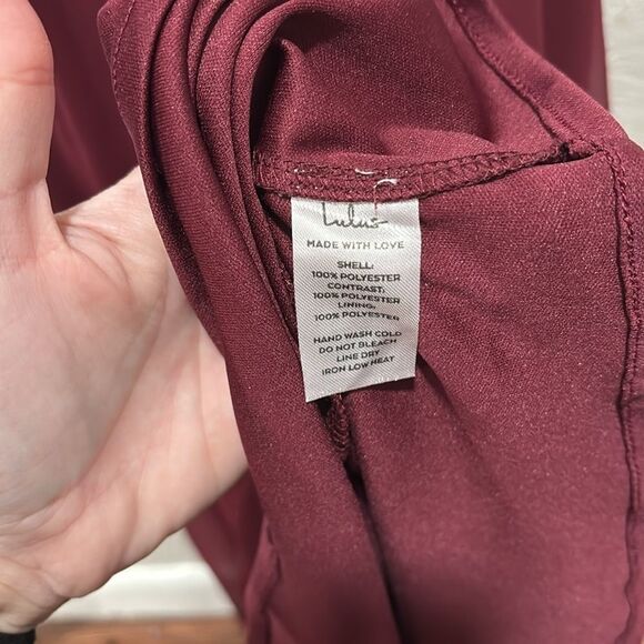 Lulus Awaken My Love Burgundy Long Sleeve Lace Maxi Dress Size Small - Picture 6 of 7